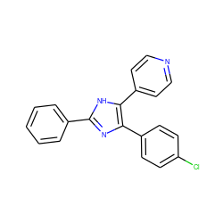 Clc1ccc(-c2nc(-c3ccccc3)[nH]c2-c2ccncc2)cc1 ZINC000008536625