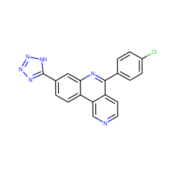 Clc1ccc(-c2nc3cc(-c4nnn[nH]4)ccc3c3cnccc23)cc1 ZINC000073222530