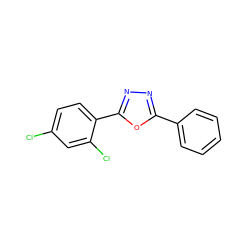 Clc1ccc(-c2nnc(-c3ccccc3)o2)c(Cl)c1 ZINC000000393621