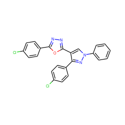 Clc1ccc(-c2nnc(-c3cn(-c4ccccc4)nc3-c3ccc(Cl)cc3)o2)cc1 ZINC000169333960