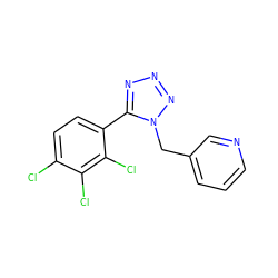 Clc1ccc(-c2nnnn2Cc2cccnc2)c(Cl)c1Cl ZINC000040565712