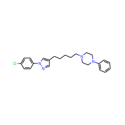 Clc1ccc(-n2cc(CCCCCN3CCN(c4ccccc4)CC3)cn2)cc1 ZINC000096916122