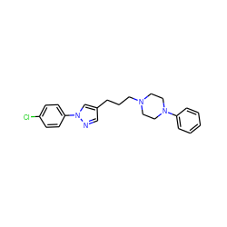 Clc1ccc(-n2cc(CCCN3CCN(c4ccccc4)CC3)cn2)cc1 ZINC000096916118