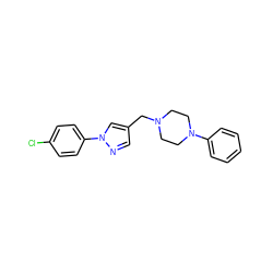 Clc1ccc(-n2cc(CN3CCN(c4ccccc4)CC3)cn2)cc1 ZINC000053184753