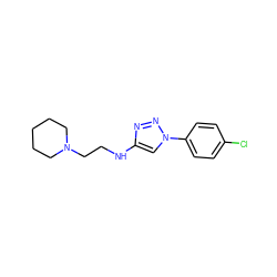 Clc1ccc(-n2cc(NCCN3CCCCC3)nn2)cc1 ZINC000143093740