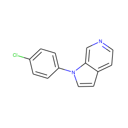 Clc1ccc(-n2ccc3ccncc32)cc1 ZINC000073294258