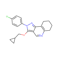 Clc1ccc(-n2nc3c4c(ncc3c2OCC2CC2)CCCC4)cc1 ZINC000066076665