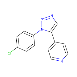 Clc1ccc(-n2nncc2-c2ccncc2)cc1 ZINC000026170471