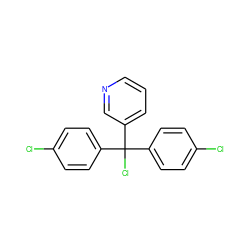 Clc1ccc(C(Cl)(c2ccc(Cl)cc2)c2cccnc2)cc1 ZINC000027429182