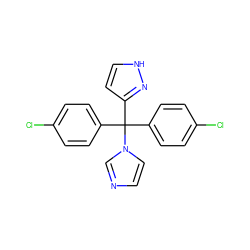 Clc1ccc(C(c2ccc(Cl)cc2)(c2cc[nH]n2)n2ccnc2)cc1 ZINC000027433376