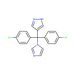 Clc1ccc(C(c2ccc(Cl)cc2)(c2cn[nH]c2)n2ccnc2)cc1 ZINC000027431793