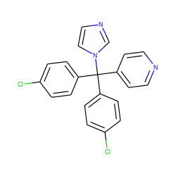 Clc1ccc(C(c2ccncc2)(c2ccc(Cl)cc2)n2ccnc2)cc1 ZINC000027433493