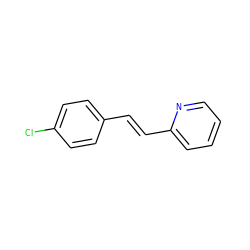 Clc1ccc(C=Cc2ccccn2)cc1 ZINC000004353021