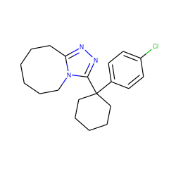 Clc1ccc(C2(c3nnc4n3CCCCCC4)CCCCC2)cc1 ZINC000029045115