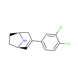 Clc1ccc(C2=C[C@H]3CC[C@@H](C2)N3)cc1Cl ZINC000000022174