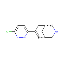 Clc1ccc(C2=C[C@H]3CNC[C@@H](C2)C3)nn1 ZINC000095576379