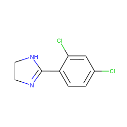 Clc1ccc(C2=NCCN2)c(Cl)c1 ZINC000040976675