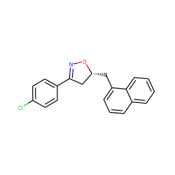 Clc1ccc(C2=NO[C@H](Cc3cccc4ccccc34)C2)cc1 ZINC000095585166