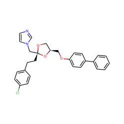 Clc1ccc(CC[C@@]2(Cn3ccnc3)OC[C@@H](COc3ccc(-c4ccccc4)cc3)O2)cc1 ZINC000039396899