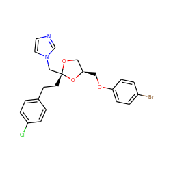 Clc1ccc(CC[C@@]2(Cn3ccnc3)OC[C@@H](COc3ccc(Br)cc3)O2)cc1 ZINC000040403085