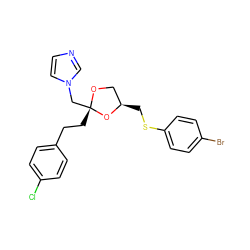 Clc1ccc(CC[C@@]2(Cn3ccnc3)OC[C@@H](CSc3ccc(Br)cc3)O2)cc1 ZINC000040407421