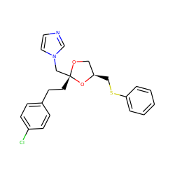 Clc1ccc(CC[C@@]2(Cn3ccnc3)OC[C@@H](CSc3ccccc3)O2)cc1 ZINC000039396935