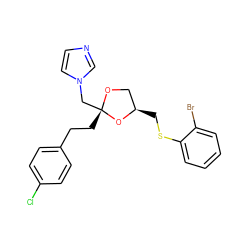 Clc1ccc(CC[C@@]2(Cn3ccnc3)OC[C@@H](CSc3ccccc3Br)O2)cc1 ZINC000040402108