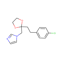 Clc1ccc(CCC2(Cn3ccnc3)OCCO2)cc1 ZINC000036177224