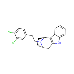 Clc1ccc(CCN2[C@H]3CC[C@H]2c2c([nH]c4ccccc24)C3)cc1Cl ZINC000100753577