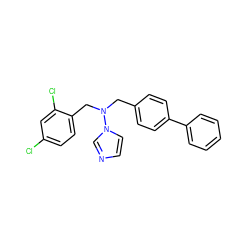 Clc1ccc(CN(Cc2ccc(-c3ccccc3)cc2)n2ccnc2)c(Cl)c1 ZINC000005974775