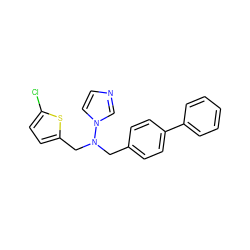 Clc1ccc(CN(Cc2ccc(-c3ccccc3)cc2)n2ccnc2)s1 ZINC000040407254