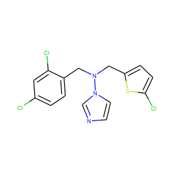 Clc1ccc(CN(Cc2ccc(Cl)s2)n2ccnc2)c(Cl)c1 ZINC000040405312