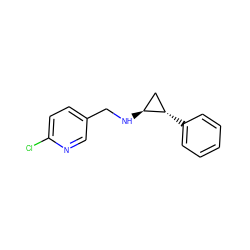 Clc1ccc(CN[C@H]2C[C@@H]2c2ccccc2)cn1 ZINC000113363556