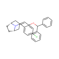 Clc1ccc(CN2[C@H]3CC[C@@H]2CC(=CCOC(c2ccccc2)c2ccccc2)C3)cc1 ZINC000073197367