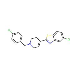 Clc1ccc(CN2CC=C(c3nc4cc(Cl)ccc4s3)CC2)cc1 ZINC000026292809