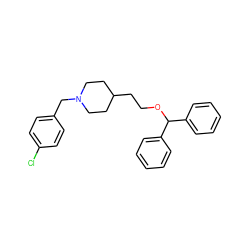 Clc1ccc(CN2CCC(CCOC(c3ccccc3)c3ccccc3)CC2)cc1 ZINC000013494215