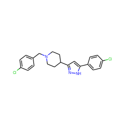 Clc1ccc(CN2CCC(c3cc(-c4ccc(Cl)cc4)[nH]n3)CC2)cc1 ZINC000000837039