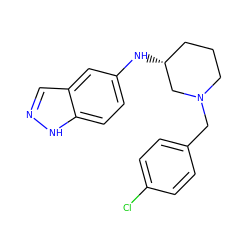 Clc1ccc(CN2CCC[C@@H](Nc3ccc4[nH]ncc4c3)C2)cc1 ZINC000028642354