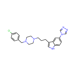 Clc1ccc(CN2CCN(CCCc3c[nH]c4ccc(-n5cnnc5)cc34)CC2)cc1 ZINC000022939213