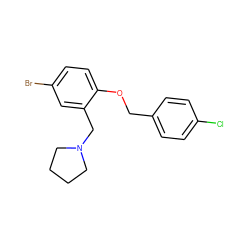Clc1ccc(COc2ccc(Br)cc2CN2CCCC2)cc1 ZINC000028822074