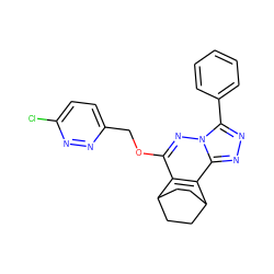 Clc1ccc(COc2nn3c(-c4ccccc4)nnc3c3c2C2CCC3CC2)nn1 ZINC000013610293