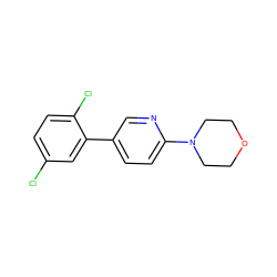 Clc1ccc(Cl)c(-c2ccc(N3CCOCC3)nc2)c1 ZINC000045258806