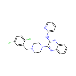 Clc1ccc(Cl)c(CN2CCN(c3nc4ccccc4nc3Nc3ccccn3)CC2)c1 ZINC000144248309