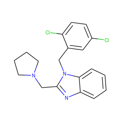 Clc1ccc(Cl)c(Cn2c(CN3CCCC3)nc3ccccc32)c1 ZINC000096285111