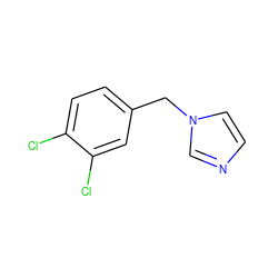 Clc1ccc(Cn2ccnc2)cc1Cl ZINC000004385934