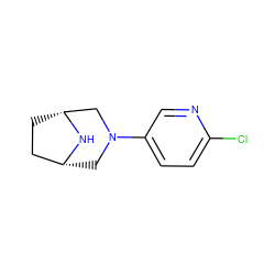 Clc1ccc(N2C[C@@H]3CC[C@H](C2)N3)cn1 ZINC000165954301