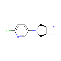 Clc1ccc(N2C[C@@H]3CN[C@@H]3C2)cn1 ZINC000028866047