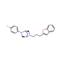 Clc1ccc(N2C[C@H]3C[C@@H]2CN3CCCc2cc3ccccc3o2)cc1 ZINC000169350285