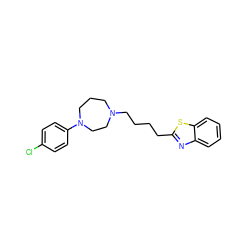 Clc1ccc(N2CCCN(CCCCc3nc4ccccc4s3)CC2)cc1 ZINC000073200409