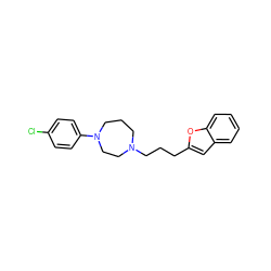 Clc1ccc(N2CCCN(CCCc3cc4ccccc4o3)CC2)cc1 ZINC000169350287